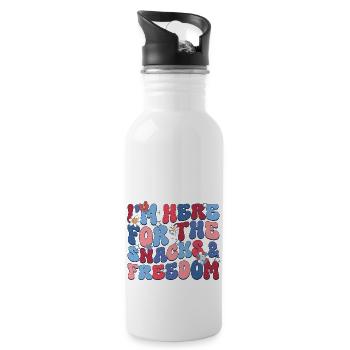 I'm here for the snacks - 20 oz Water Bottle - white - Right