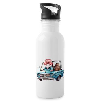 Grandpa Waiting In The Car - 20 oz Water Bottle - white - Right