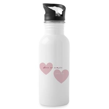Love is simple and so pure - 20 oz Water Bottle - white - Right
