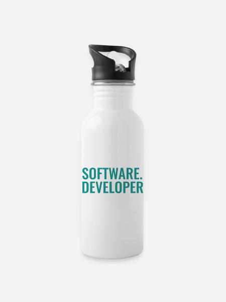 Software Developer, Gift T Shirt - 20 oz Water Bottle - white