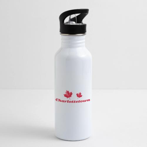 Charlottetown with two red maple leaves - 20 oz Water Bottle