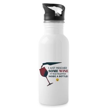 Wine Quote - Wine Rescue - 20 oz Water Bottle - white - Right