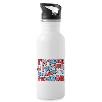 I'm here for the snacks - 20 oz Water Bottle - white - Right