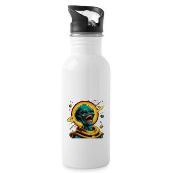Alien smile. - 20 oz Water Bottle - white - Right