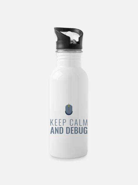 Keep Calm and Debug, Funny IT Programmer. - 20 oz Water Bottle - white