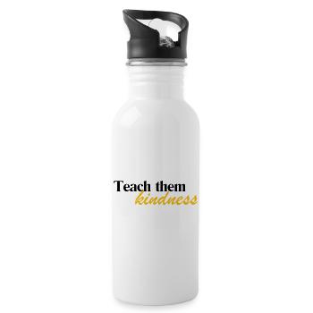 Teach kindness - 20 oz Water Bottle - white - Right