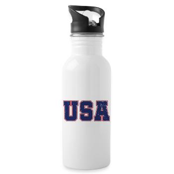 USA Distressed Typography - 20 oz Water Bottle - white - Right