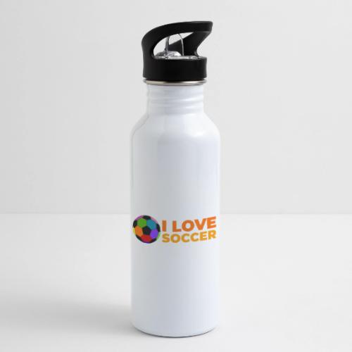 I Love Soccer - 20 oz Water Bottle