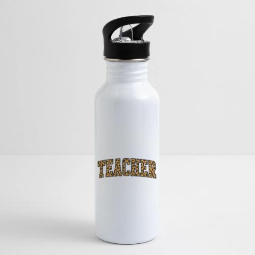 Leopard Print Teacher Typography - 20 oz Water Bottle