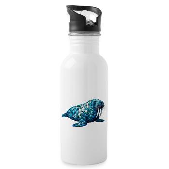 Serene Seas Walrus - 20 oz Water Bottle - white - Right
