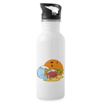 Turtle English Idiom With Picture - 20 oz Water Bottle - white - Right