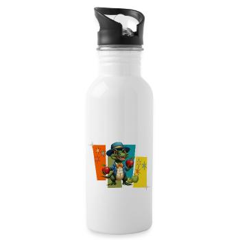Alligator Apple Cute - 20 oz Water Bottle - white - Right