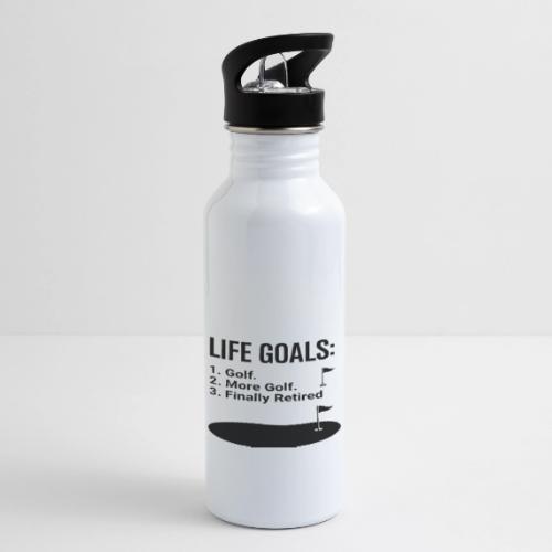 Life Goals: Golf More Retired - Golf Gag Gift Tee - 20 oz Water Bottle
