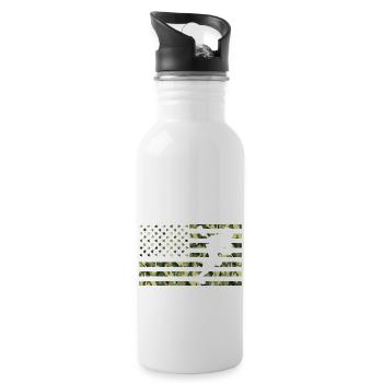 American Camo Flag Lacrosse American Flag Camo - 20 oz Water Bottle - white - Right