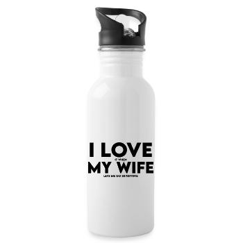 I Love It When My Wife Lets Me Go Skydiving - 20 oz Water Bottle - white - Right