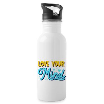 love your mind - 20 oz Water Bottle - white - Right