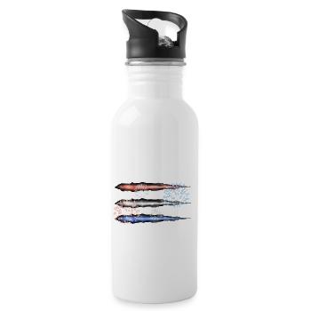 Red White and Blue Fighter Jets with Contrail and - 20 oz Water Bottle - white - Right