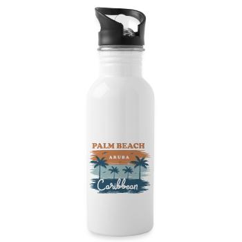 Palm Beach Aruba Spring Break Palms A - 20 oz Water Bottle - white - Right