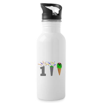 1st day birthday - 20 oz Water Bottle - white - Right