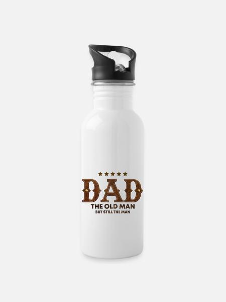 Dad The Old Man but still the Man - 20 oz Water Bottle - white