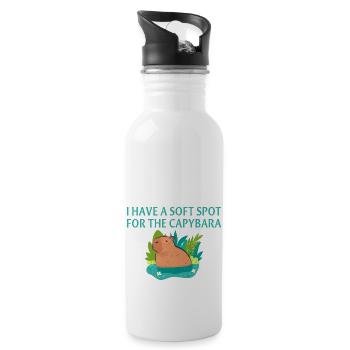 I Have A Soft Spot For The Capybara - 20 oz Water Bottle - white - Right