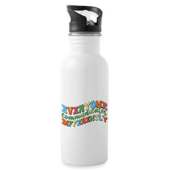 Everyone communicates differently - 20 oz Water Bottle - white - Right