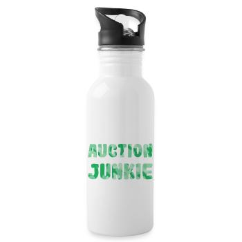 Auction Junkie green camo - 20 oz Water Bottle - white - Right