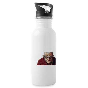 Elderly Man's Poignant Portrait - 20 oz Water Bottle - white - Right