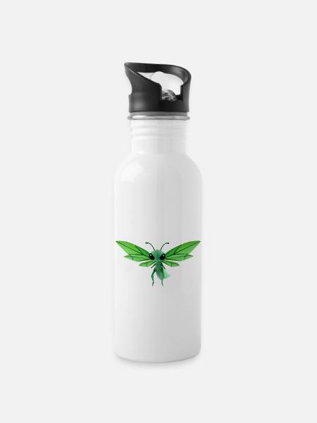 Chibi Origami Dragonfly - 20 oz Water Bottle - white