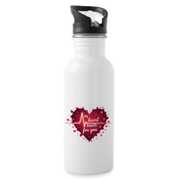 Heartbeat Bliss - 20 oz Water Bottle - white - Right