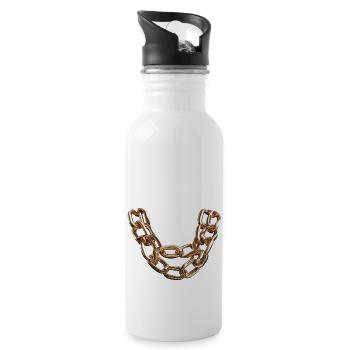 Shiny gold bold chain - 20 oz Water Bottle - white - Right