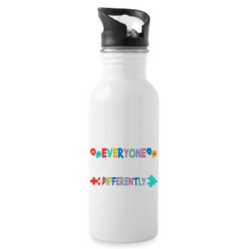 Everyone communicates - 20 oz Water Bottle - white - Right