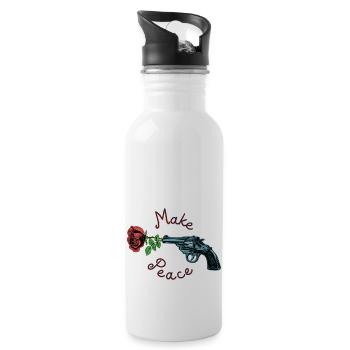 Make peace. No Guns. Enough end gun violence. - 20 oz Water Bottle - white - Right