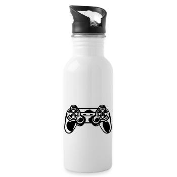 retro console controller gamer - 20 oz Water Bottle - white - Right