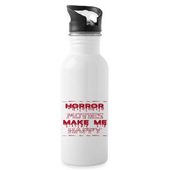 horror movies make me happy - 20 oz Water Bottle - white - Right