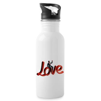 3D Love Typography with Creative Design - 20 oz Water Bottle - white - Right