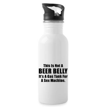 This Is Not A Beer Belly - 20 oz Water Bottle - white - Right