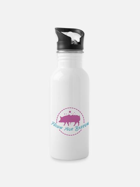Follow Your Barrow - 20 oz Water Bottle - white