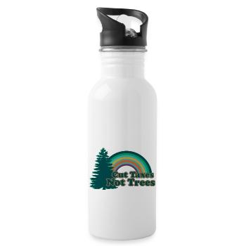 Cut Taxes Not Trees - 20 oz Water Bottle - white - Right