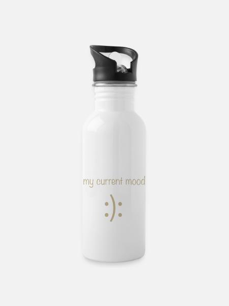 my current mood - 20 oz Water Bottle - white