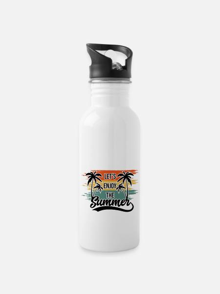 Lets Enjoy Summer - 20 oz Water Bottle - white
