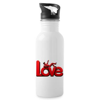 3D Love Typography with Creative Design - 20 oz Water Bottle - white - Right