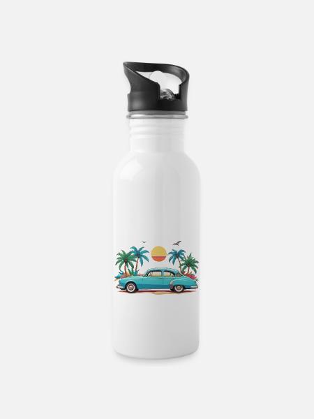 summer vibes - 20 oz Water Bottle - white