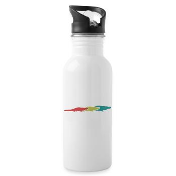 Alligator Silhouettes – Retro Reptile - 20 oz Water Bottle - white - Right