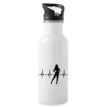 Heartbeat Hot Girl - 20 oz Water Bottle - white - Right