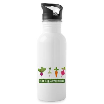 Grow Big Gardens Not Big Goverment - 20 oz Water Bottle - white - Right