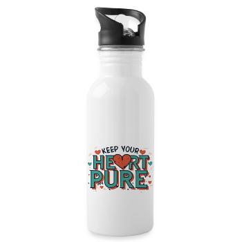 "Keep your heart pure" good advice design - 20 oz Water Bottle - white - Right