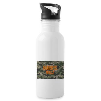 Harris Walz Camo Logo - 20 oz Water Bottle - white - Right