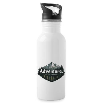 Adventure Is Out There – Rustic & Outdoorsy - 20 oz Water Bottle - white - Right