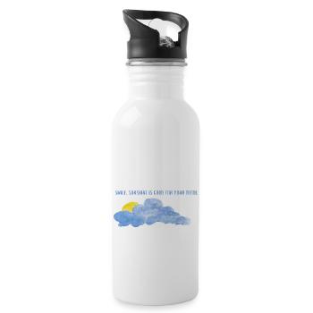 smail,sunshine is good for your teeth. - 20 oz Water Bottle - white - Right